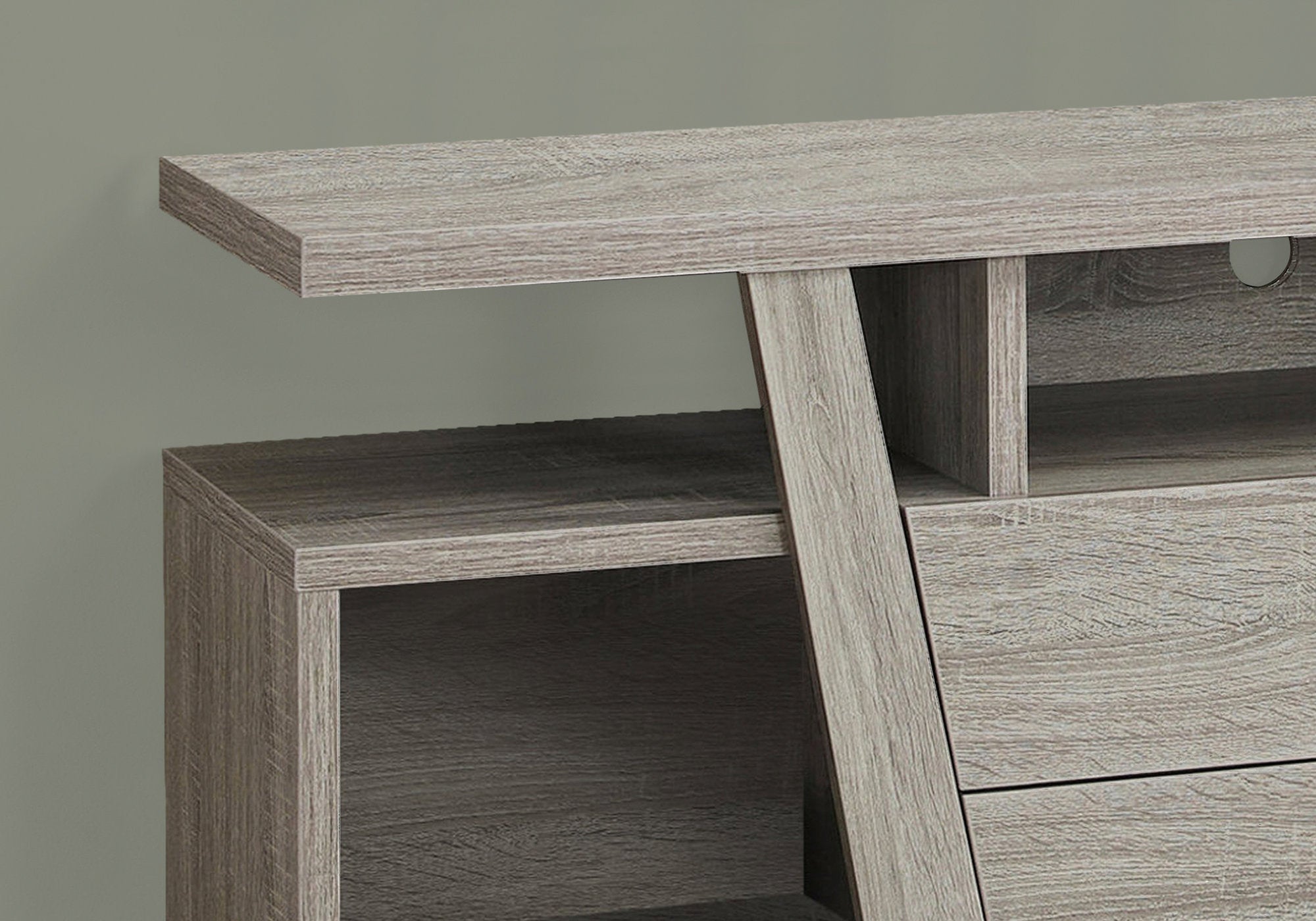 TV Stand 60" Dark Taupe w/ 2 Drawers-Tv Stand-DECOROLALA