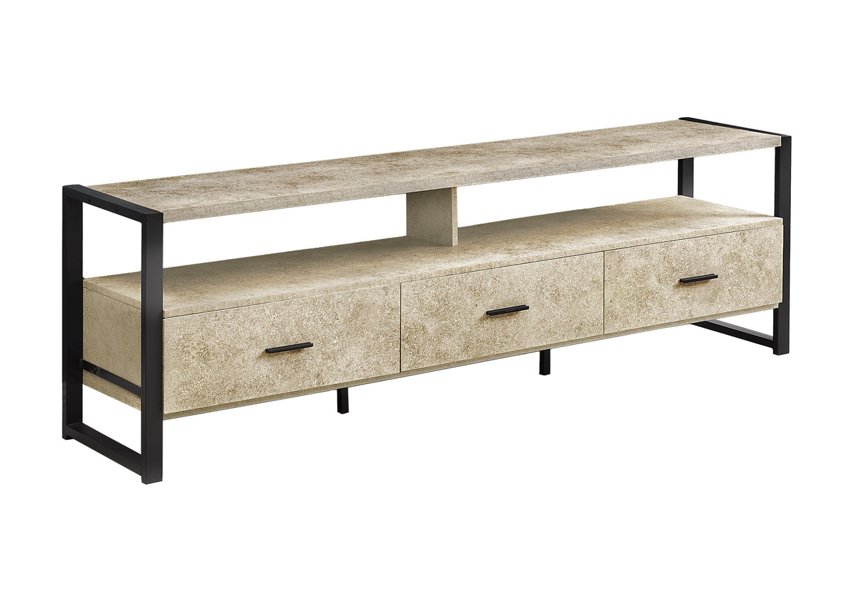 TV Stand 72" Black Laminate with Storage Drawers-TV Stands-DECOROLALA