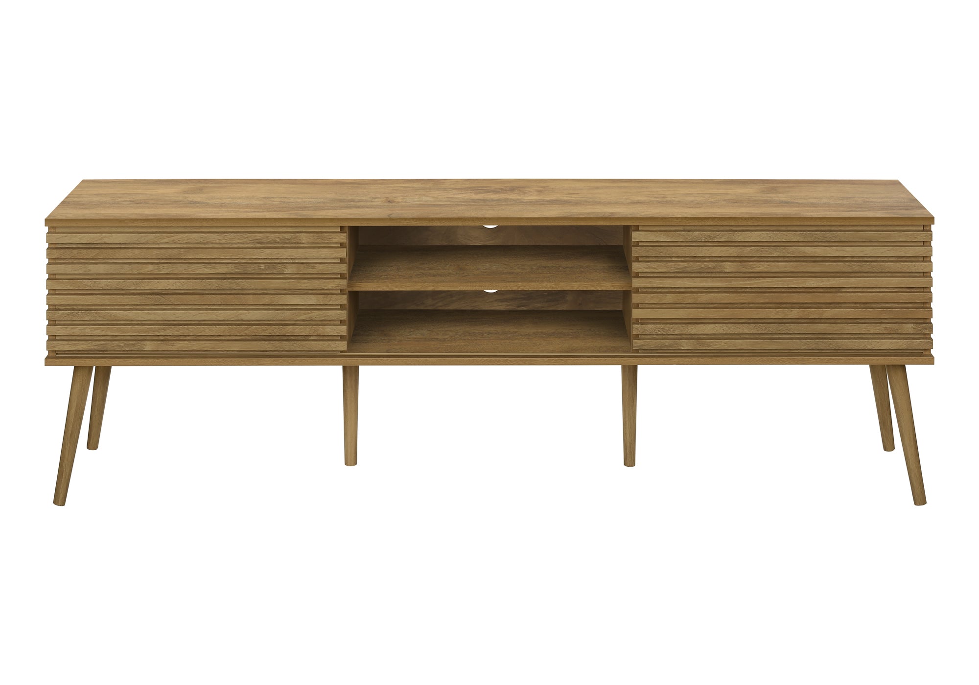 TV Stand 72" Black with 2 Sliding Doors-Tv Stand-DECOROLALA