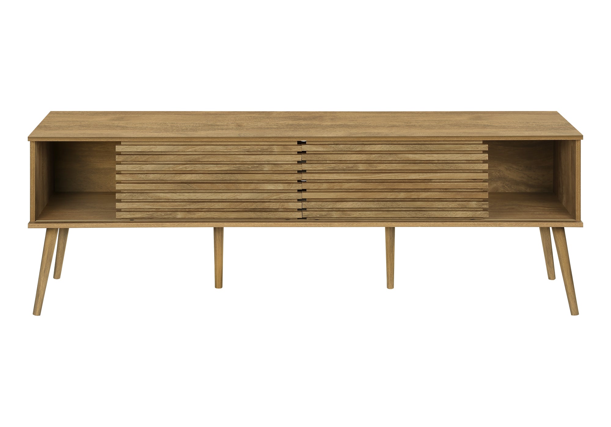 TV Stand 72" Black with 2 Sliding Doors-Tv Stand-DECOROLALA