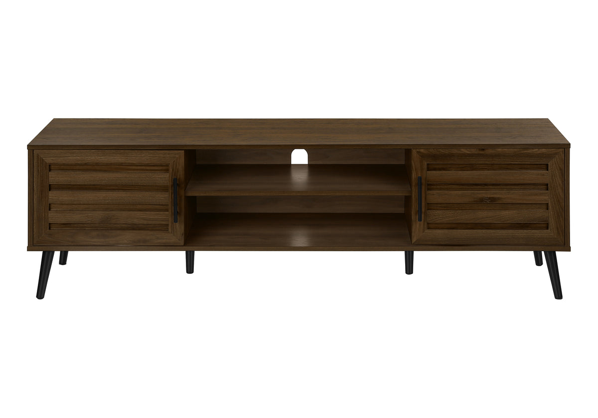 TV Stand 72" Brown Wood-Look With 2 Doors-TV Stands-DECOROLALA