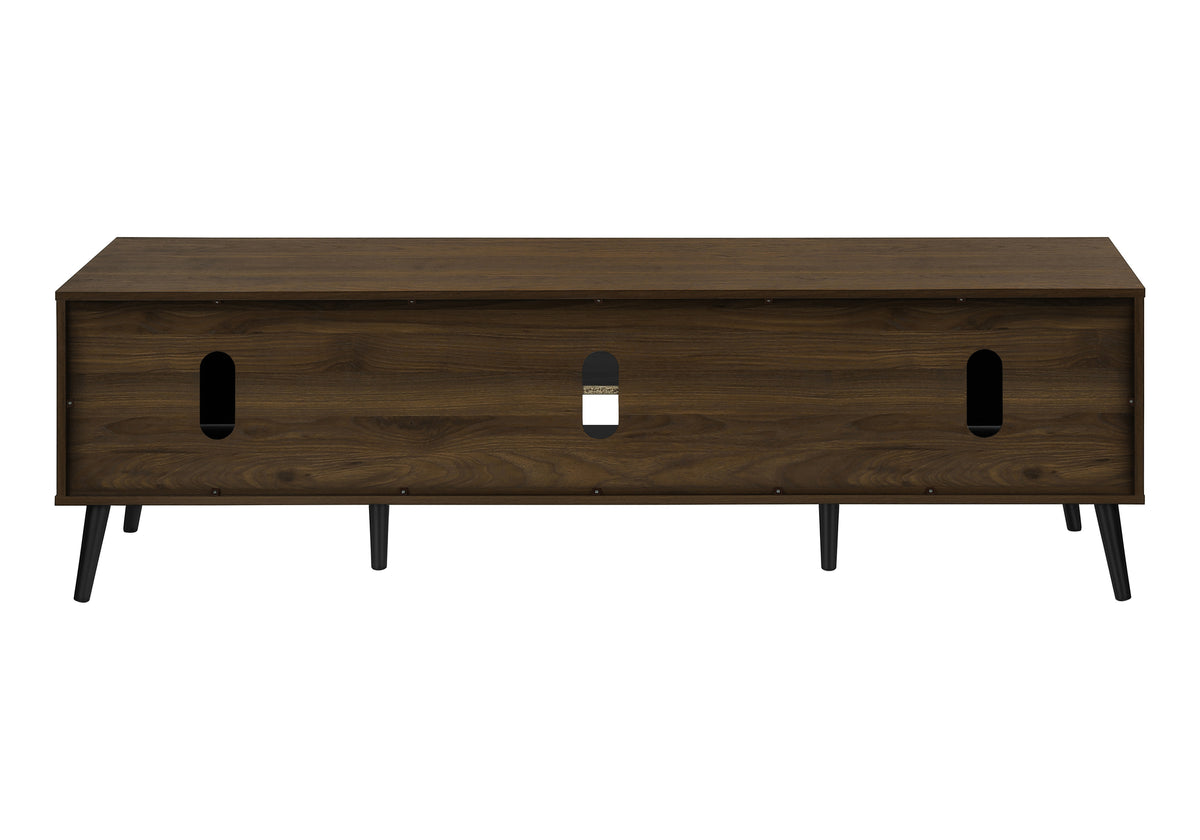 TV Stand 72" Brown Wood-Look With 2 Doors-TV Stands-DECOROLALA