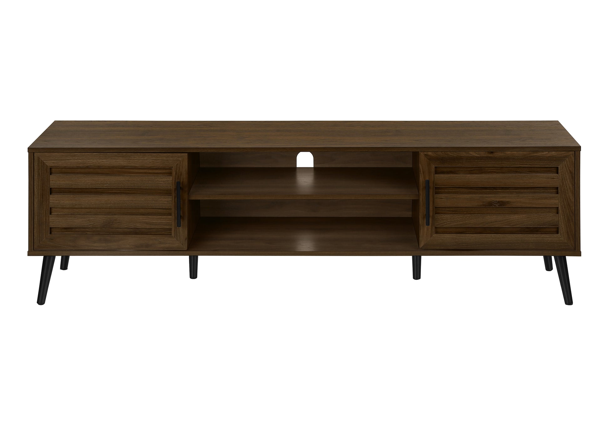 TV Stand 72" Brown Wood-Look With 2 Doors-Tv Stand-DECOROLALA