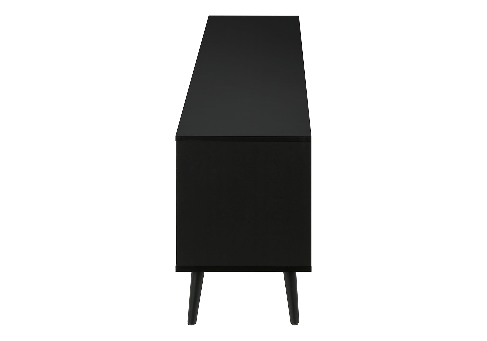 TV Stand 72" Brown/Black Laminate with Storage Cabinets-Tv Stand-DECOROLALA