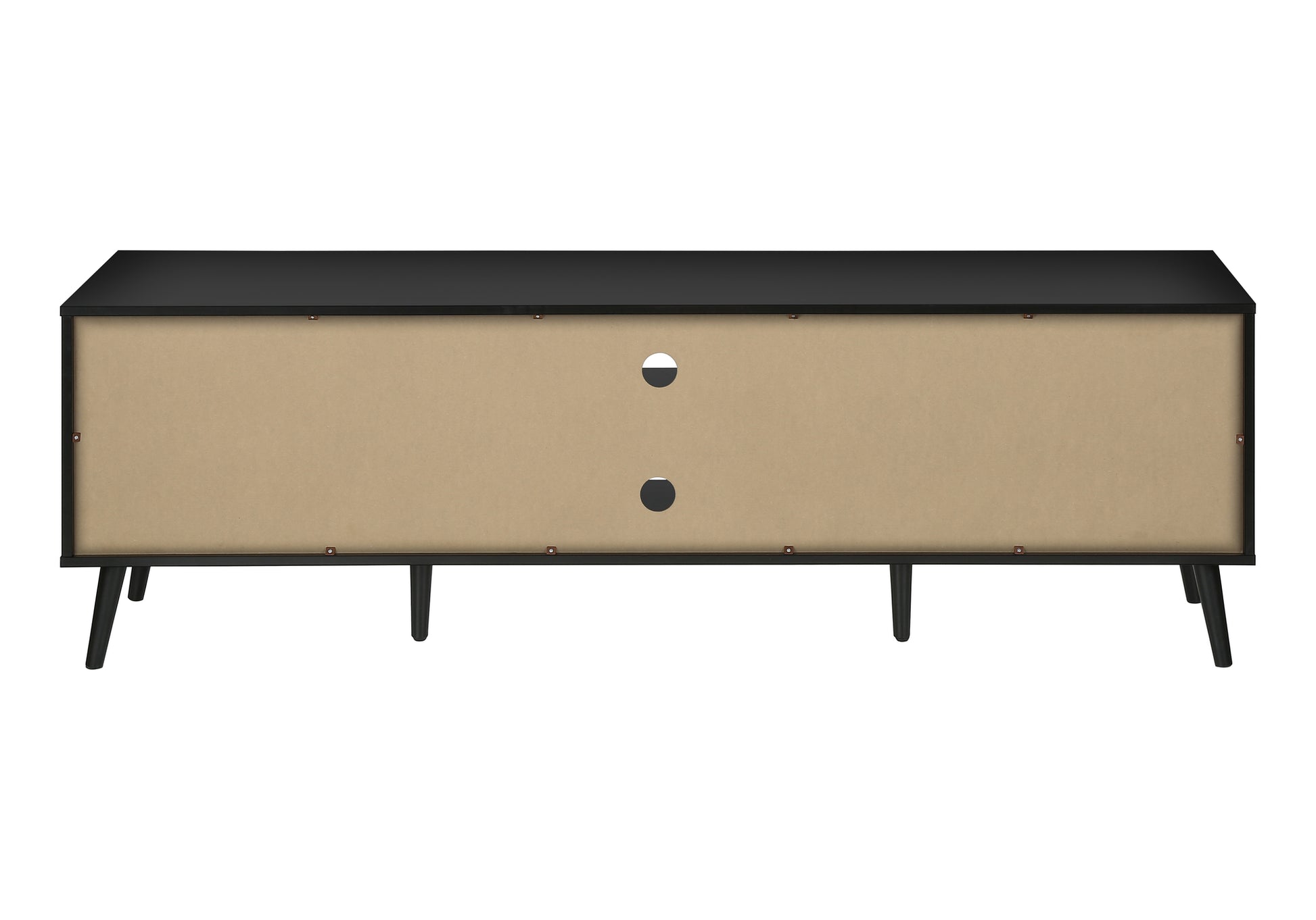 TV Stand 72" Brown/Black Laminate with Storage Cabinets-Tv Stand-DECOROLALA