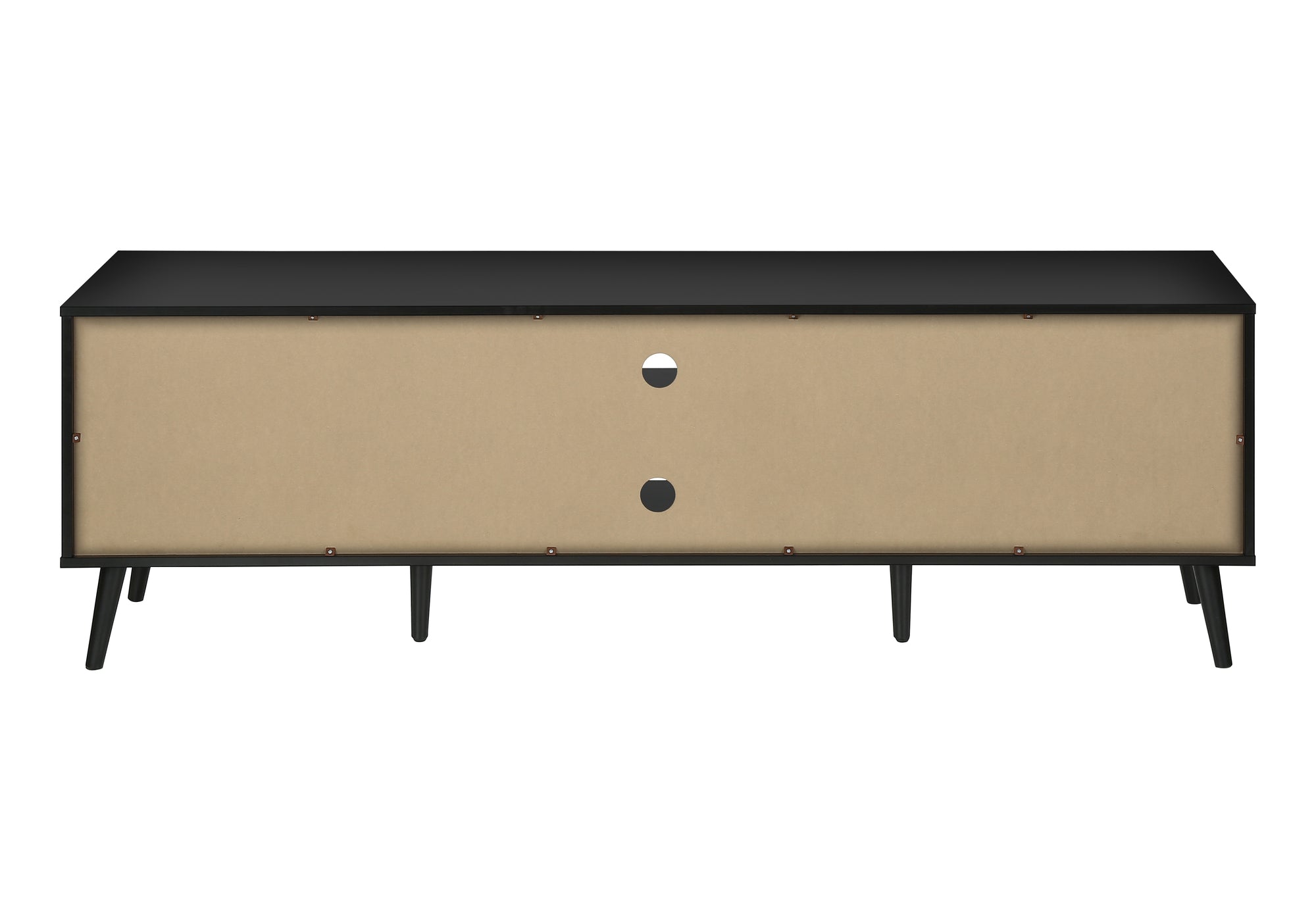 TV Stand 72" Brown/Black Laminate with Storage Cabinets-Tv Stand-DECOROLALA