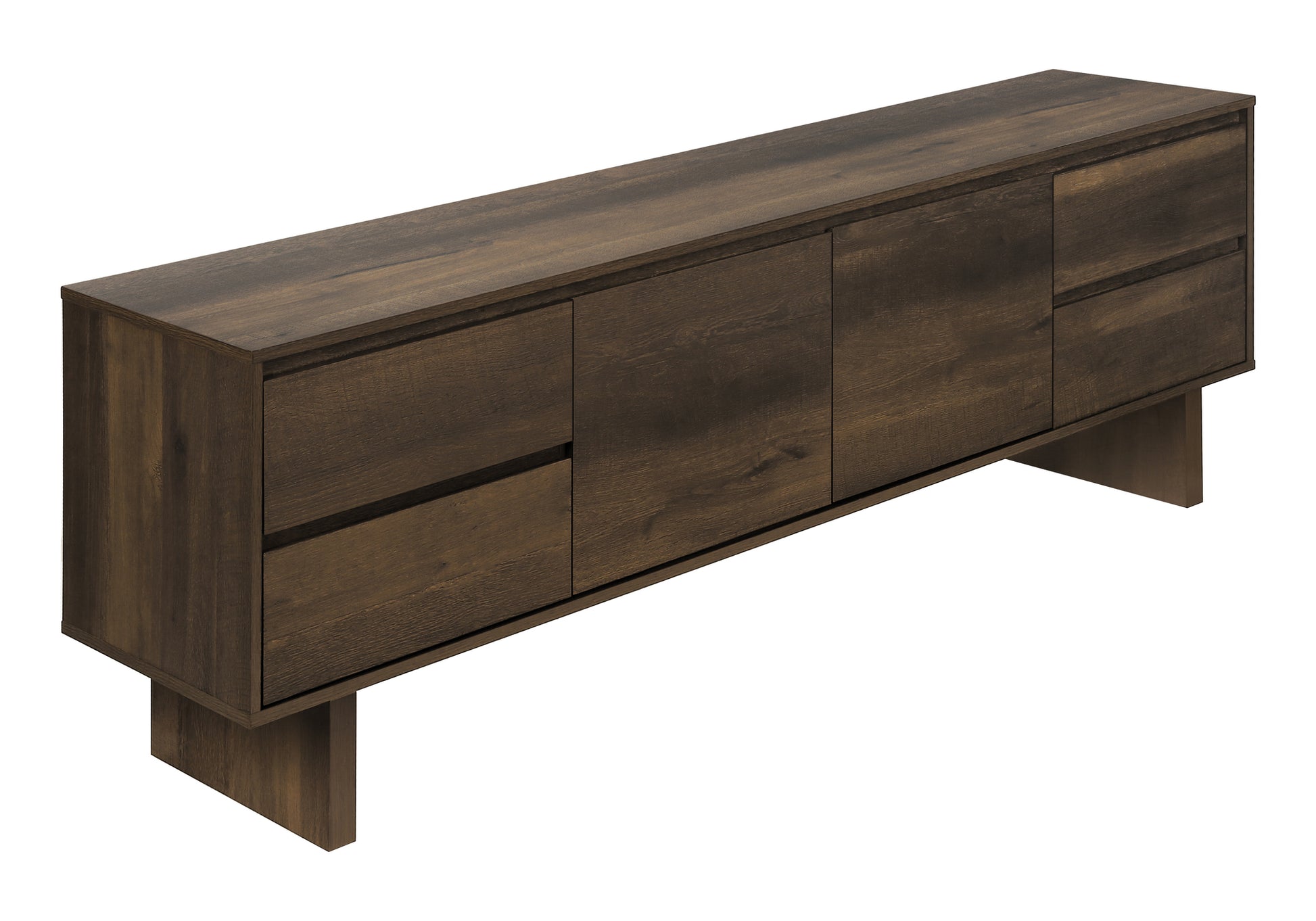 TV Stand 72" Dark Brown Wood-Look w/ Storage Drawers-Tv Stand-DECOROLALA