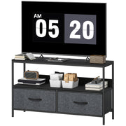 TV Stand for 47" TV with 2 Drawers and Shelf - Black-Home Furnishings > Living Room Furniture > TV¬†Stands-DECOROLALA