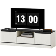 TV Stand for 55-60 Inch TV - White Wood Grain-Home Furnishings > Living Room Furniture > TV¬†Stands-DECOROLALA