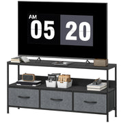 TV Stand for 55" TV with 3 Drawers & Open Shelf - Black-Home Furnishings > Living Room Furniture > TV¬†Stands-DECOROLALA