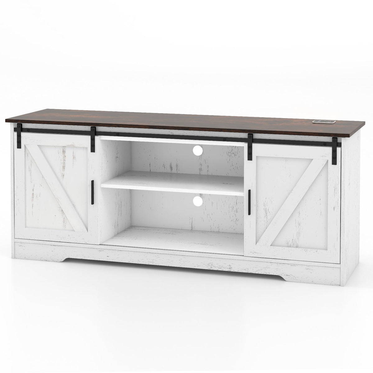 TV Stand for 65 Inch TVs Media Console Table for Living Room-White-Entertainment Centers & TV Stands-DECOROLALA