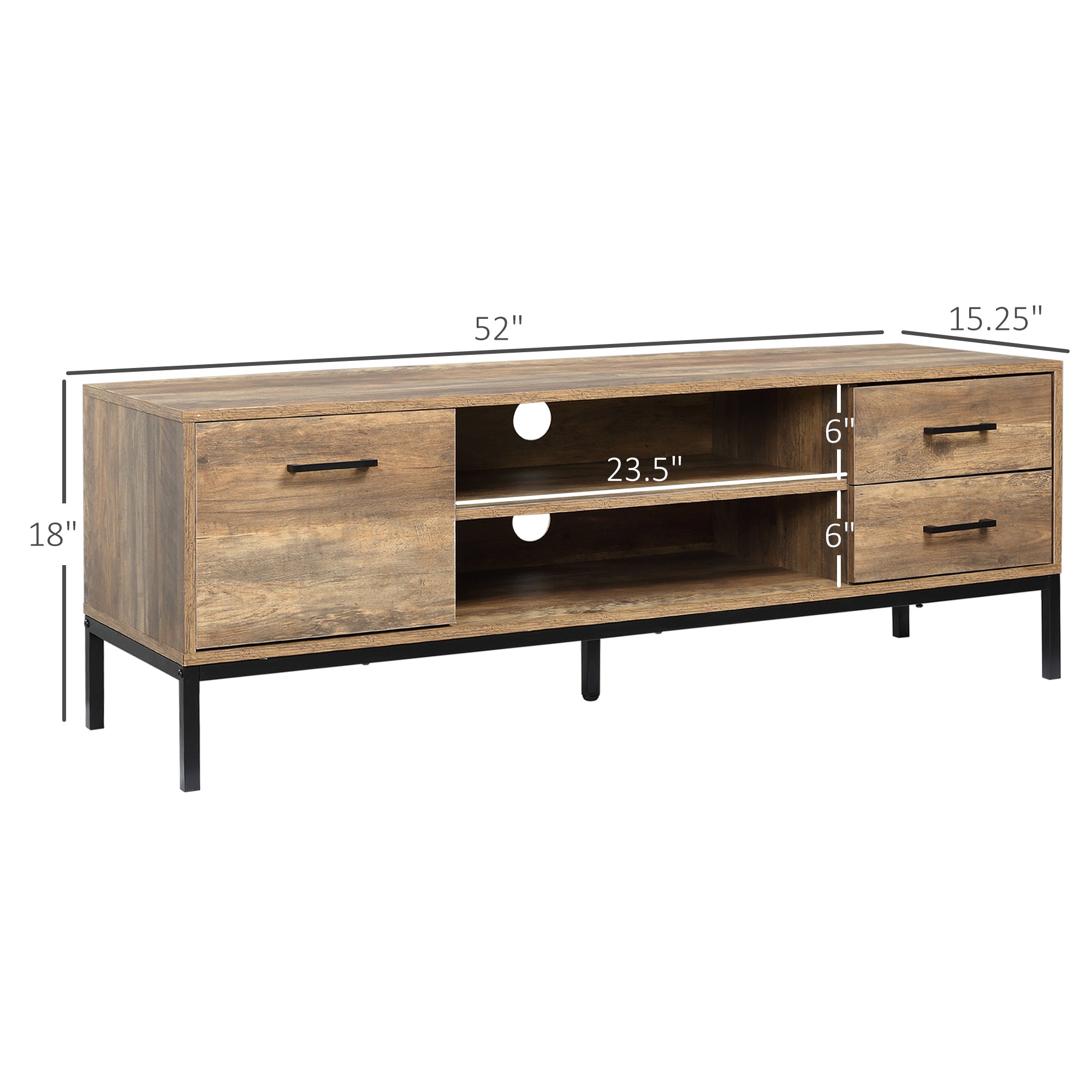 TV Stand for TV up to 50" with Storage - Coffee-Home Furnishings > Living Room Furniture > TV¬†Stands-DECOROLALA