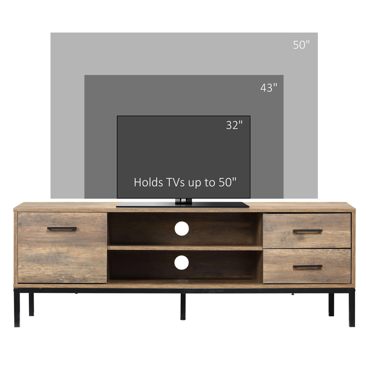 TV Stand for TV up to 50" with Storage - Coffee-Home Furnishings > Living Room Furniture > TV¬†Stands-DECOROLALA