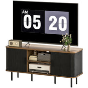 TV Stand for TVs up to 55" - Black Media Console Cabinet-Home Furnishings > Living Room Furniture > TV¬†Stands-DECOROLALA