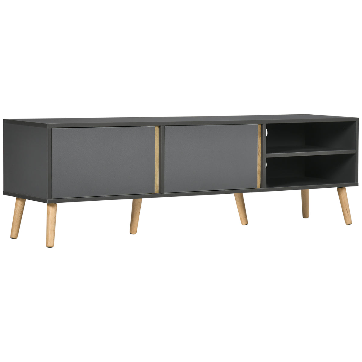 TV Stand for TVs up to 55" - Dark Grey Storage Cabinet-Home Furnishings > Living Room Furniture > TV¬†Stands-DECOROLALA