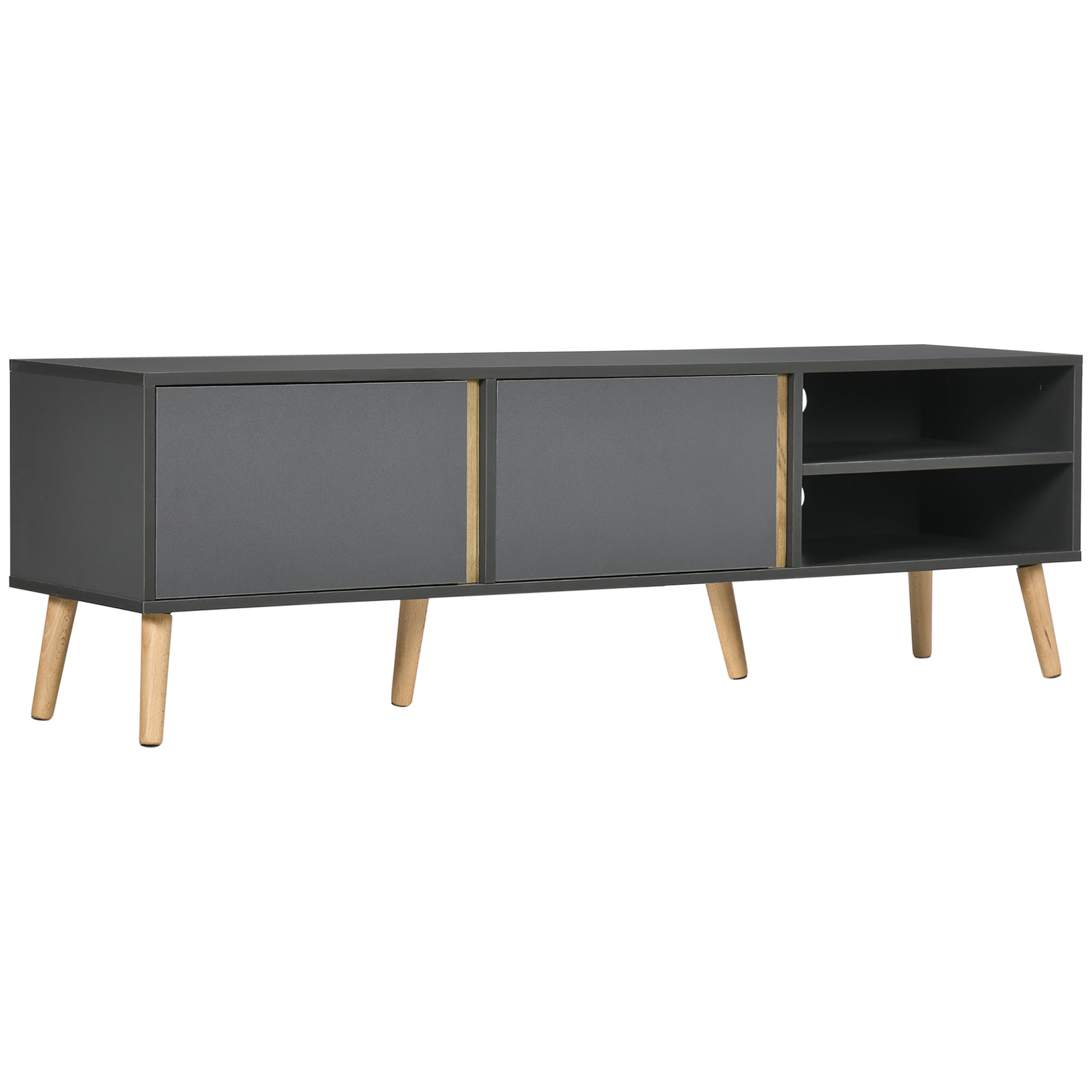 TV Stand for TVs up to 55" - Dark Grey Storage Cabinet-Home Furnishings > Living Room Furniture > TV¬†Stands-DECOROLALA