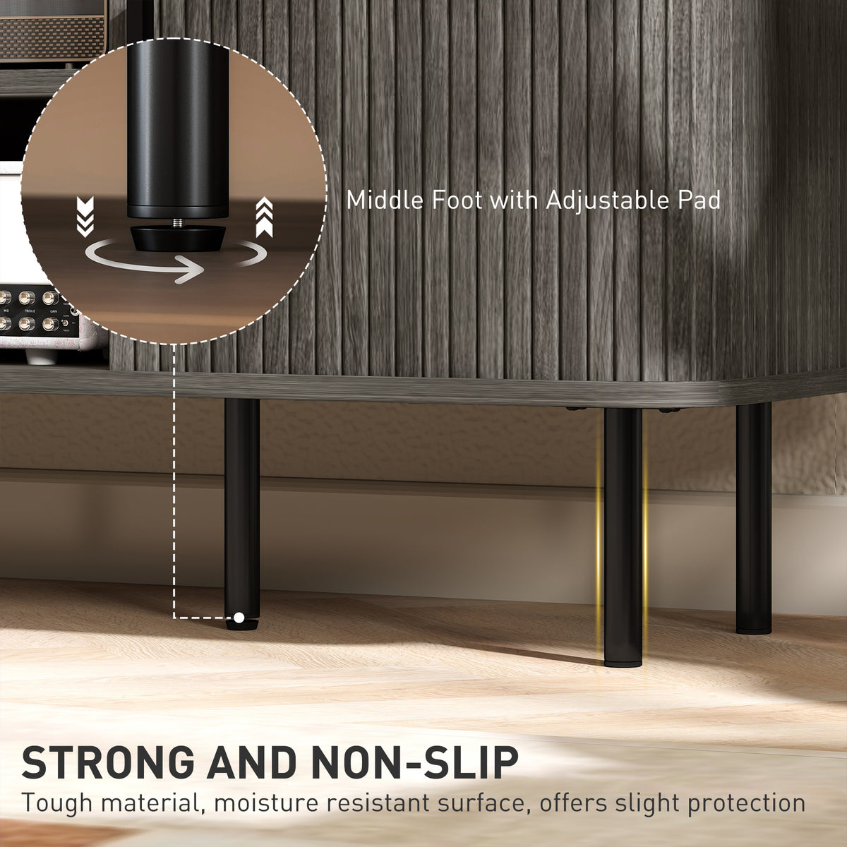 TV Stand for TVs up to 55" - Grey Storage Cabinet-Home Furnishings > Living Room Furniture > TV¬†Stands-DECOROLALA