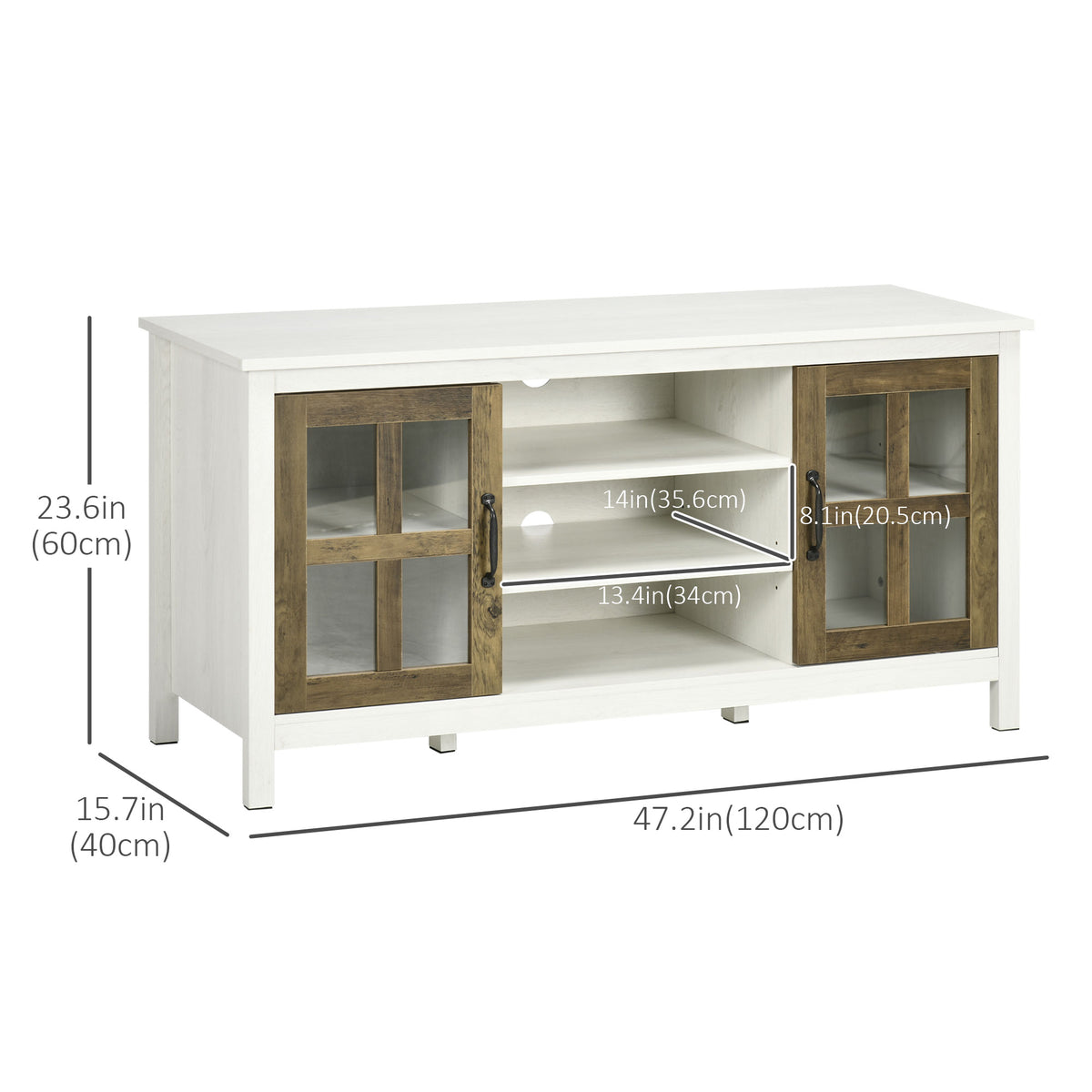 TV Stand for TVs up to 55" - White Entertainment Center-Home Furnishings > Living Room Furniture > TV¬†Stands-DECOROLALA