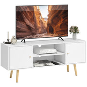 TV Stand for TVs up to 55" - White Media Console Unit-Home Furnishings > Living Room Furniture > TV¬†Stands-DECOROLALA