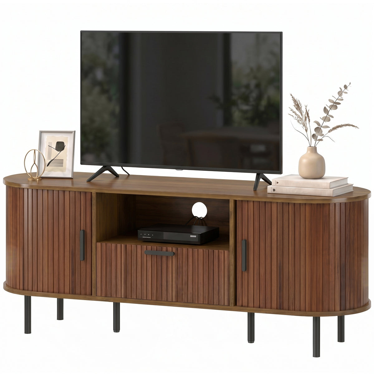 TV Stand for TVs up to 60" - Modern Brown Entertainment Center-Home Furnishings > Living Room Furniture > TV¬†Stands-DECOROLALA