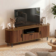 TV Stand for TVs up to 60" - Modern Brown Entertainment Center-TV Stands-DECOROLALA