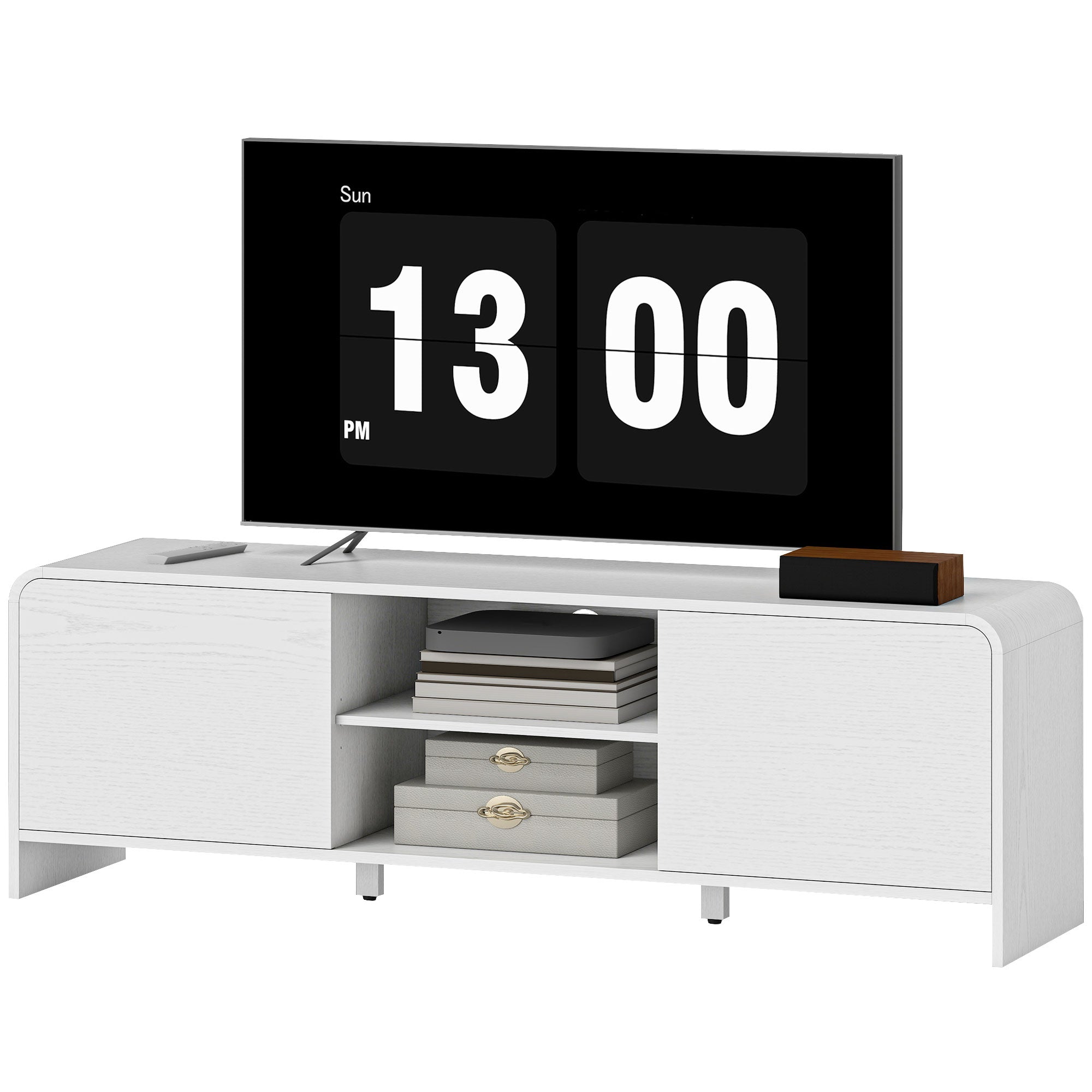 TV Stand for up to 65 Inch TV - Nordic White 55"-Home Furnishings > Living Room Furniture > TV¬†Stands-DECOROLALA