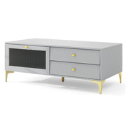 TV Stand with Compartment and Drawers for 55 Inch TV-Gray-Entertainment Centers & TV Stands-DECOROLALA