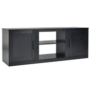 TV Stand with Double Barn Doors for TVs up to 65 Inch-Black-Entertainment Centers & TV Stands-DECOROLALA