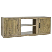 TV Stand with Double Barn Doors for TVs up to 65 Inch-Natural-Entertainment Centers & TV Stands-DECOROLALA
