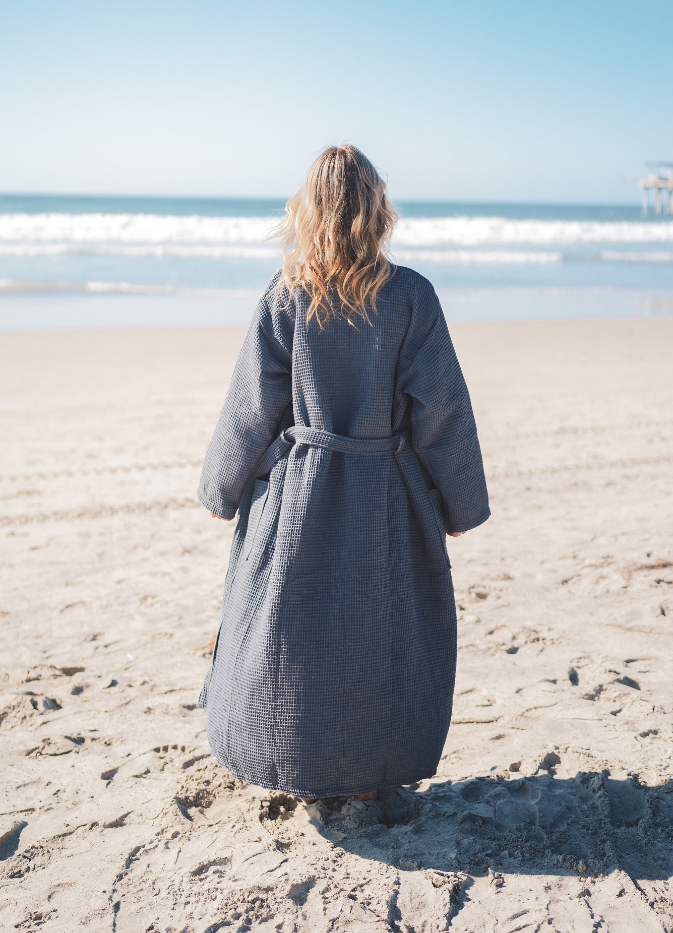 WAFFLE TURKISH COTTON BATHROBE-Bathrobe-DECOROLALA