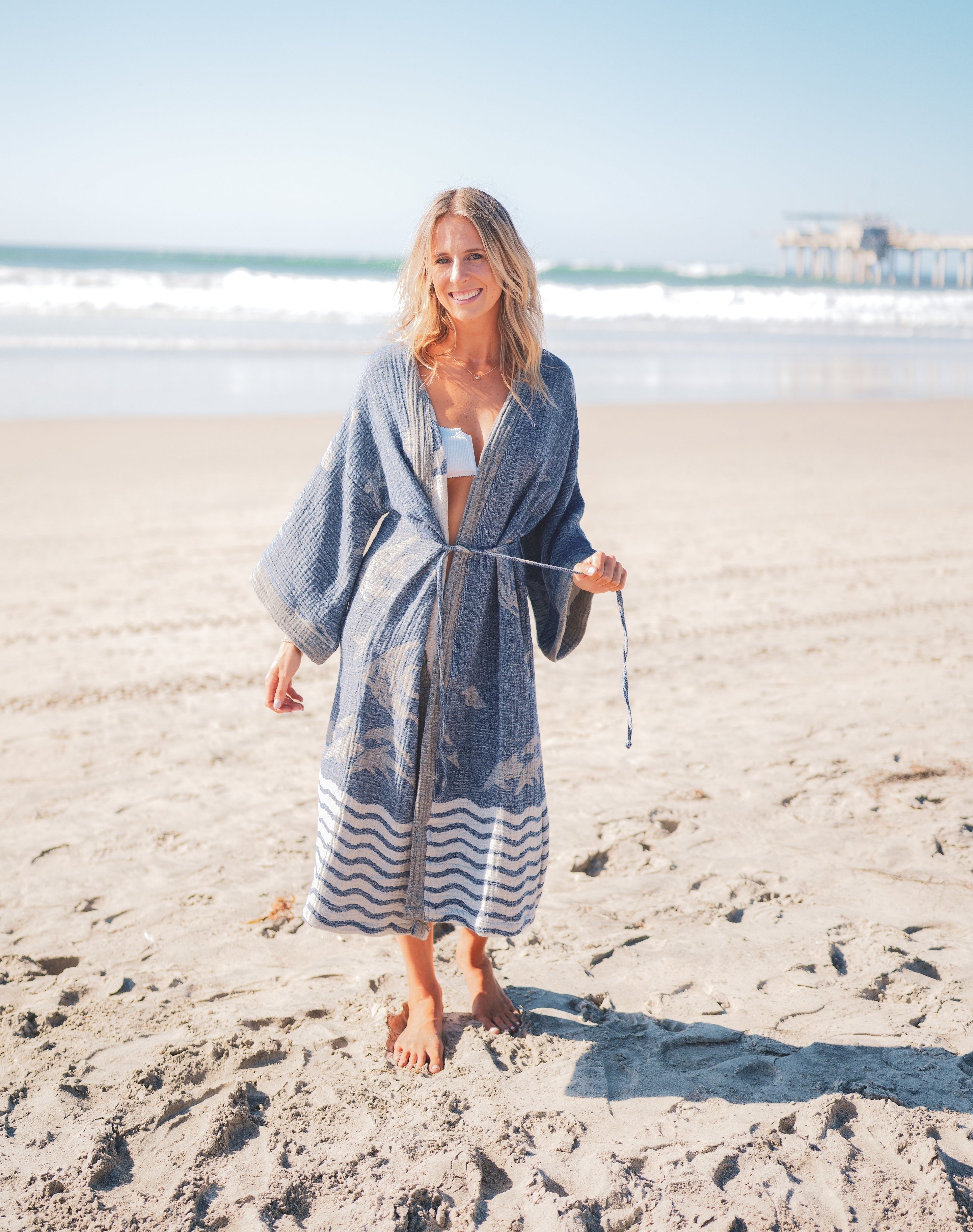 TURKISH COTTON MUSLIN KIMONO ROBE-n/a-DECOROLALA