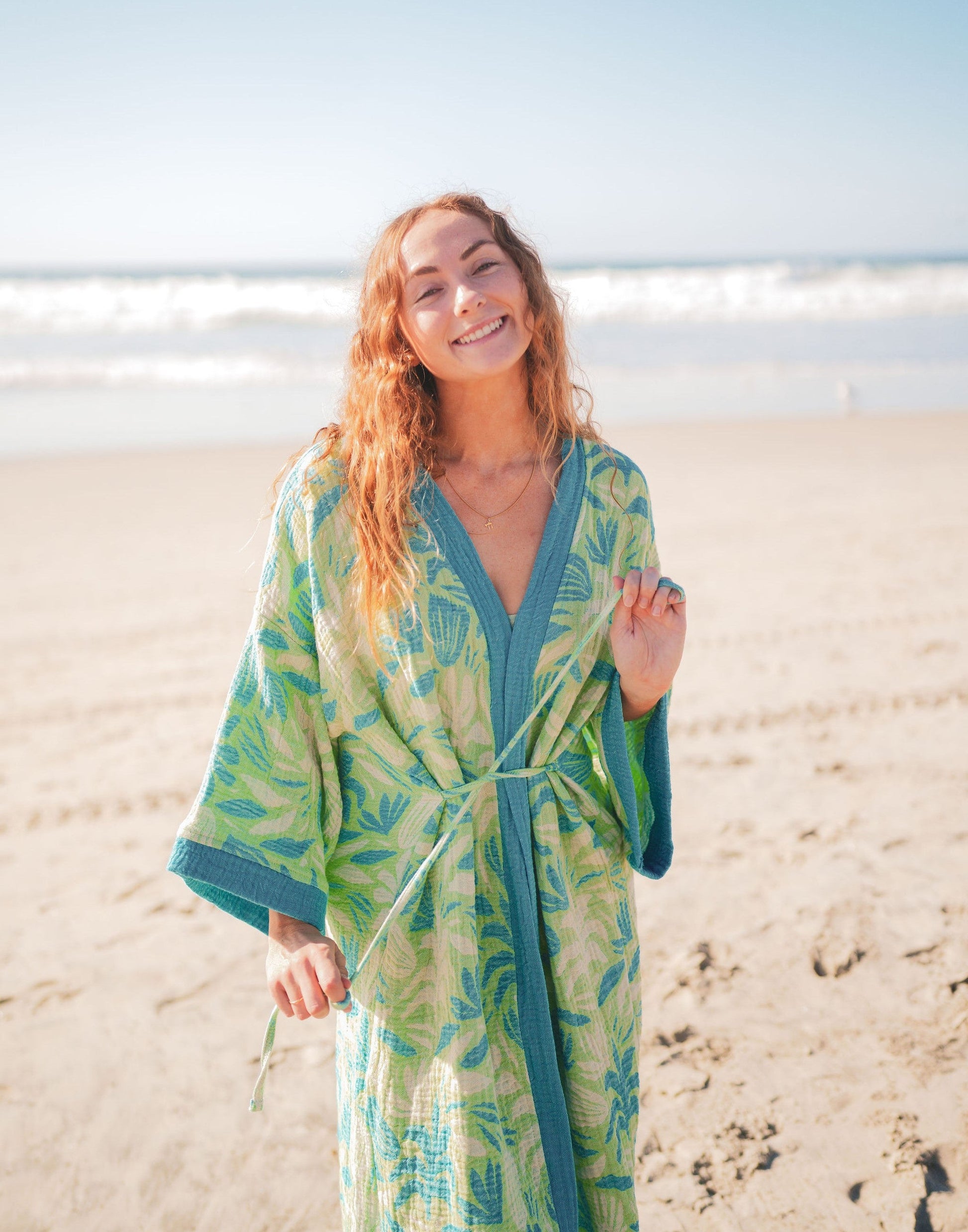 TURKISH COTTON MUSLIN KIMONO ROBE-n/a-DECOROLALA