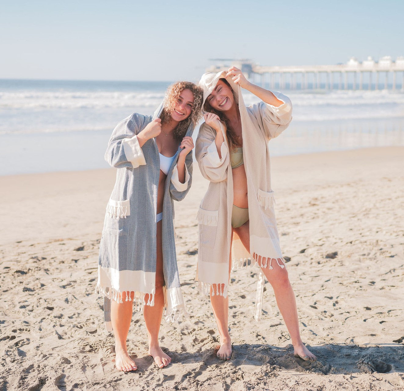 CHEVRON COTTON TURKISH BATHROBE-Bathrobe-DECOROLALA