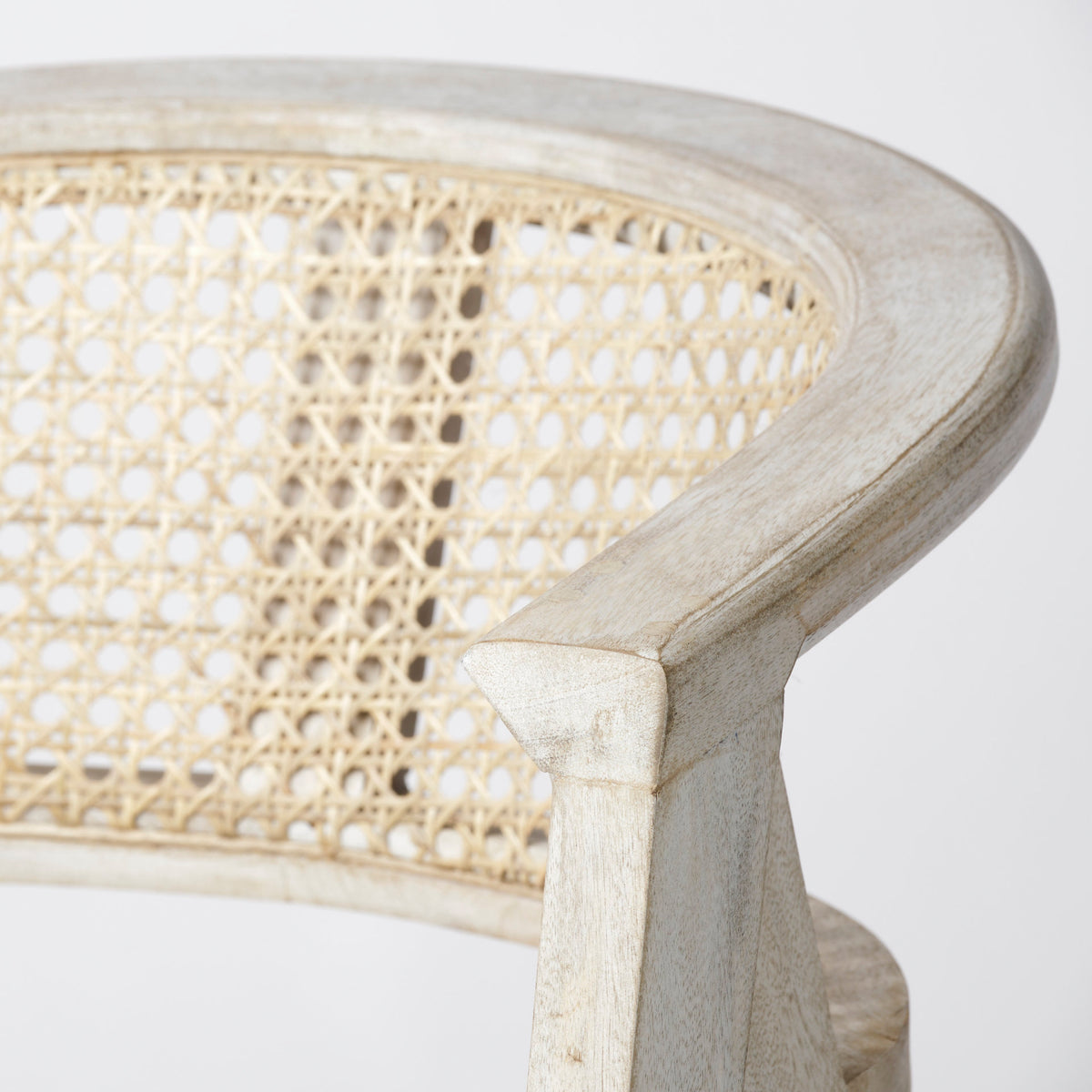 Tabitha 30.75" Seat Height Beige Fabric/Rattan Seat Blonde Wood Frame Bar Stool-Bar Stools-DECOROLALA