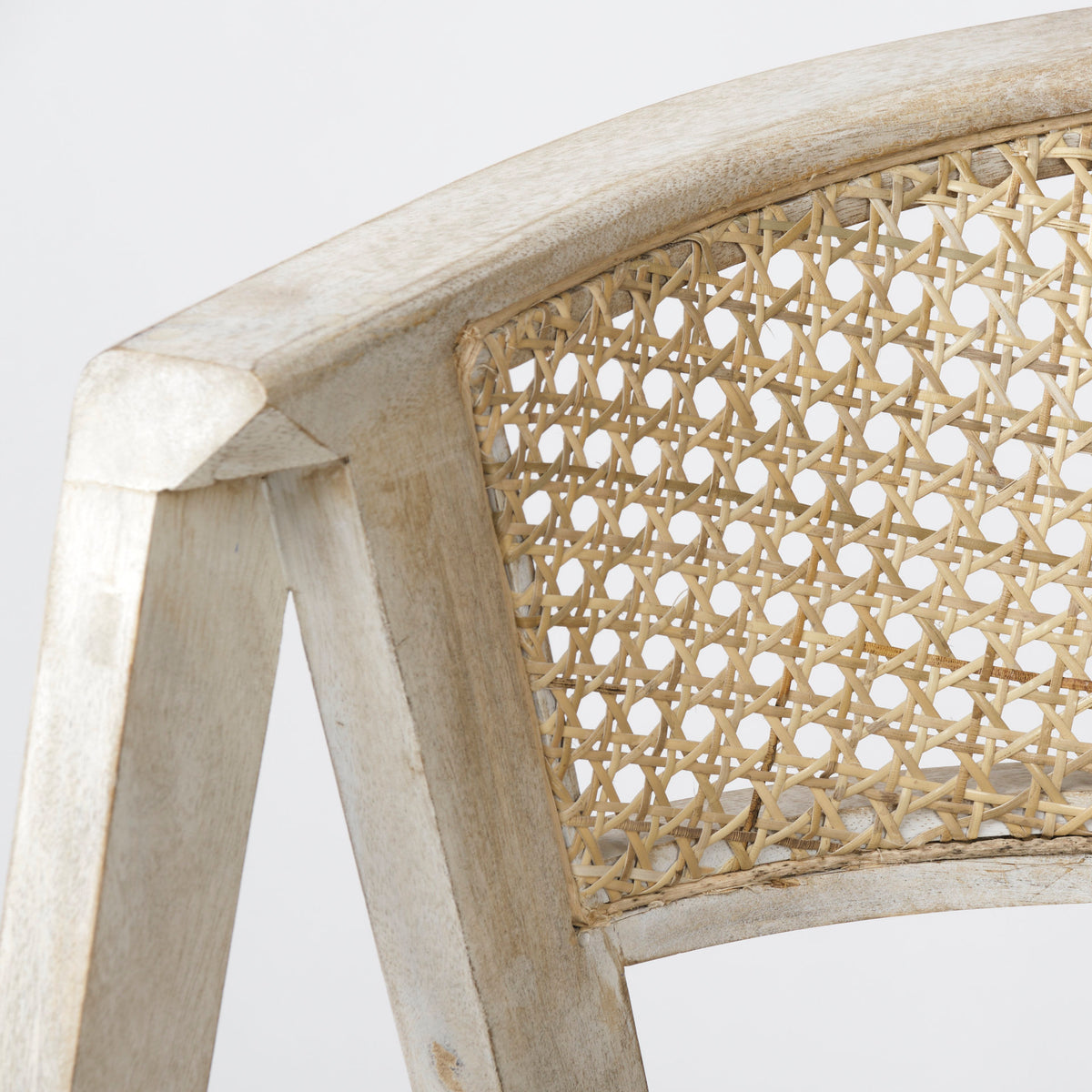 Tabitha 30.75" Seat Height Beige Fabric/Rattan Seat Blonde Wood Frame Bar Stool-Bar Stools-DECOROLALA
