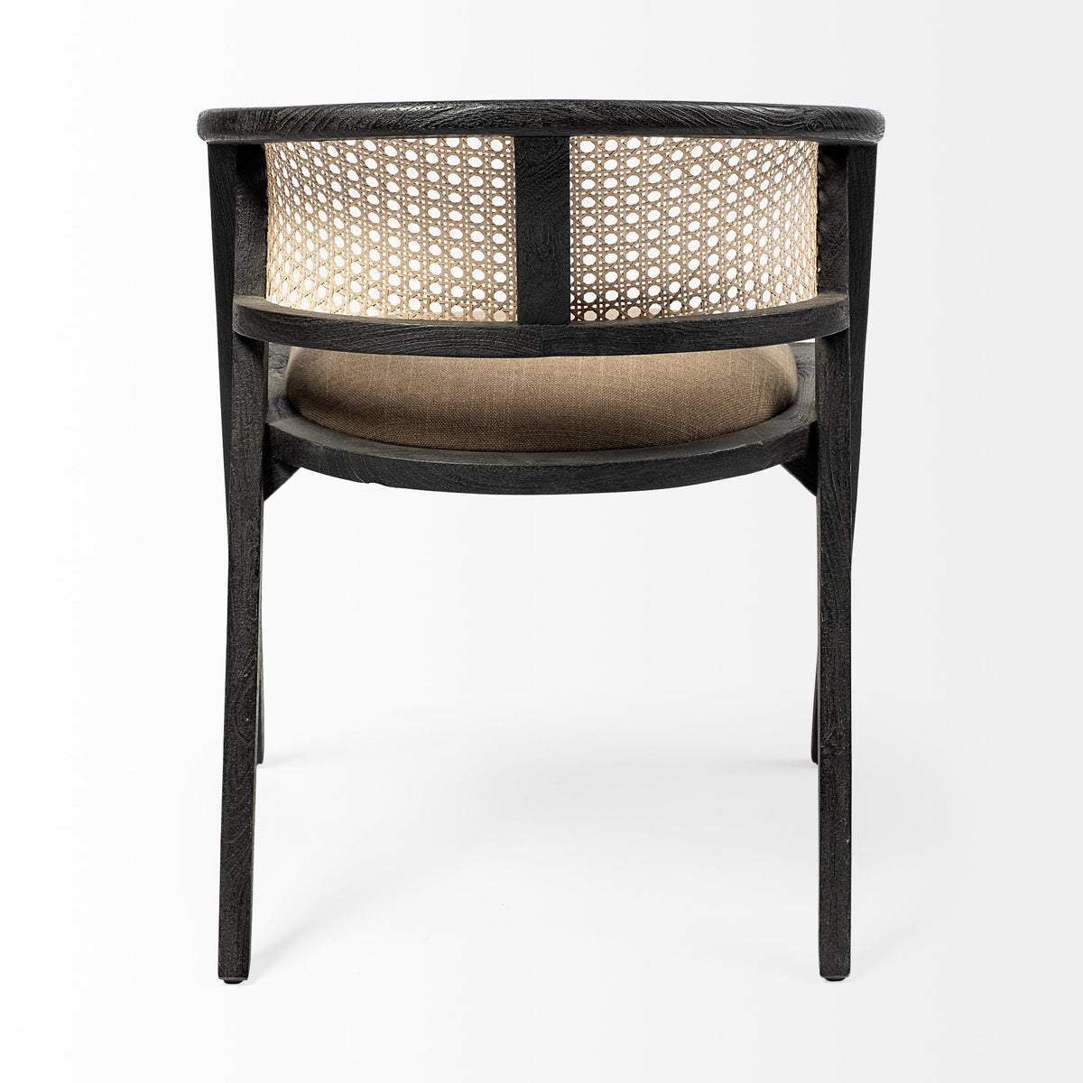 Tabitha Cane Back Dining Arm Chair | Polyester w/ Blonde Wooden-Dining Chairs-DECOROLALA