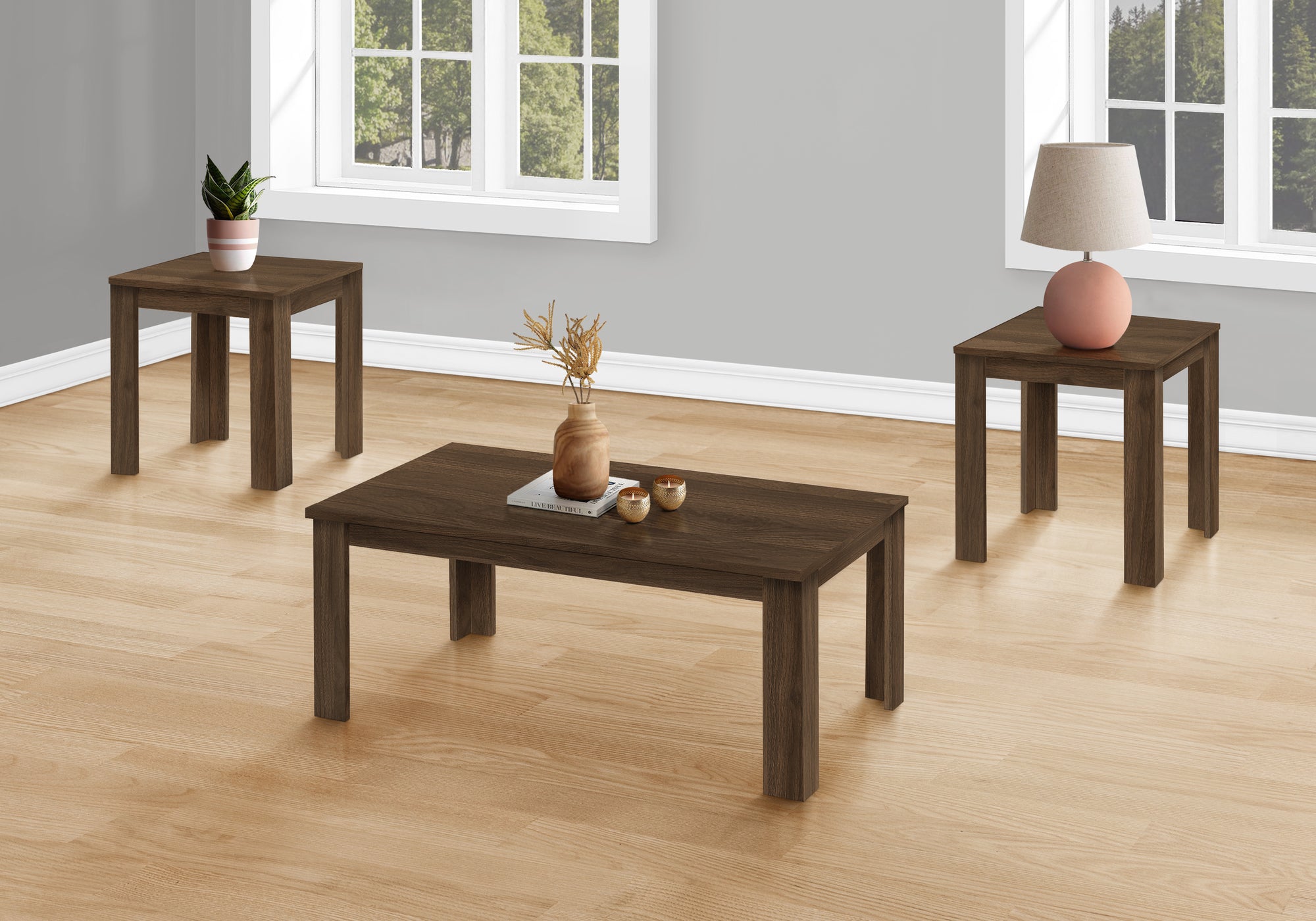 Table Set - 3pc Industrial Grey-Table Set-DECOROLALA