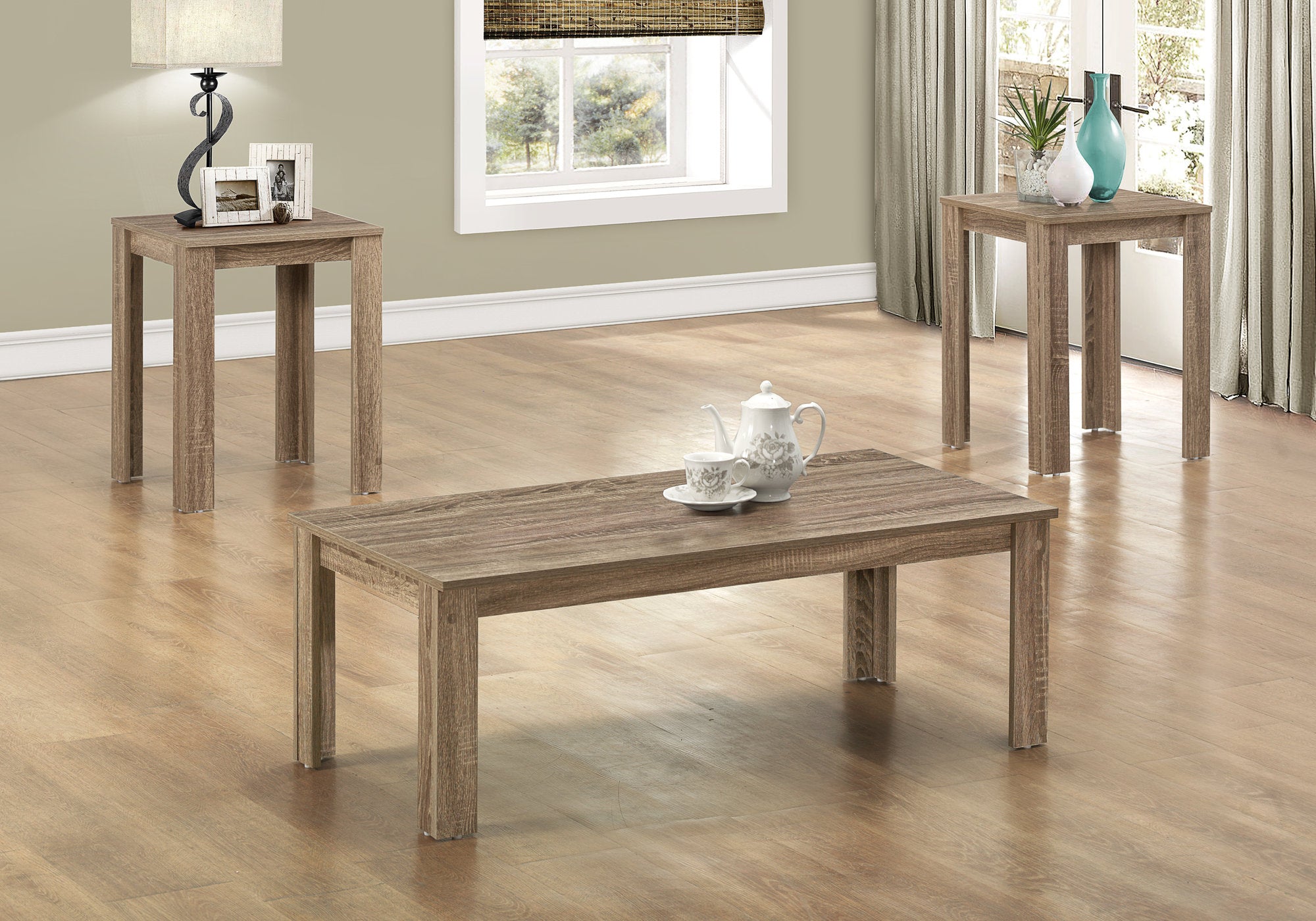 Table Set - 3pc Industrial Grey-Table Set-DECOROLALA