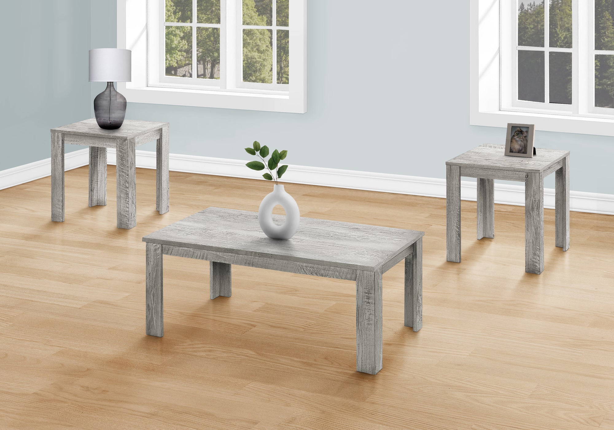 Table Set - 3pcs Set / Industrial Grey-Table Set-DECOROLALA