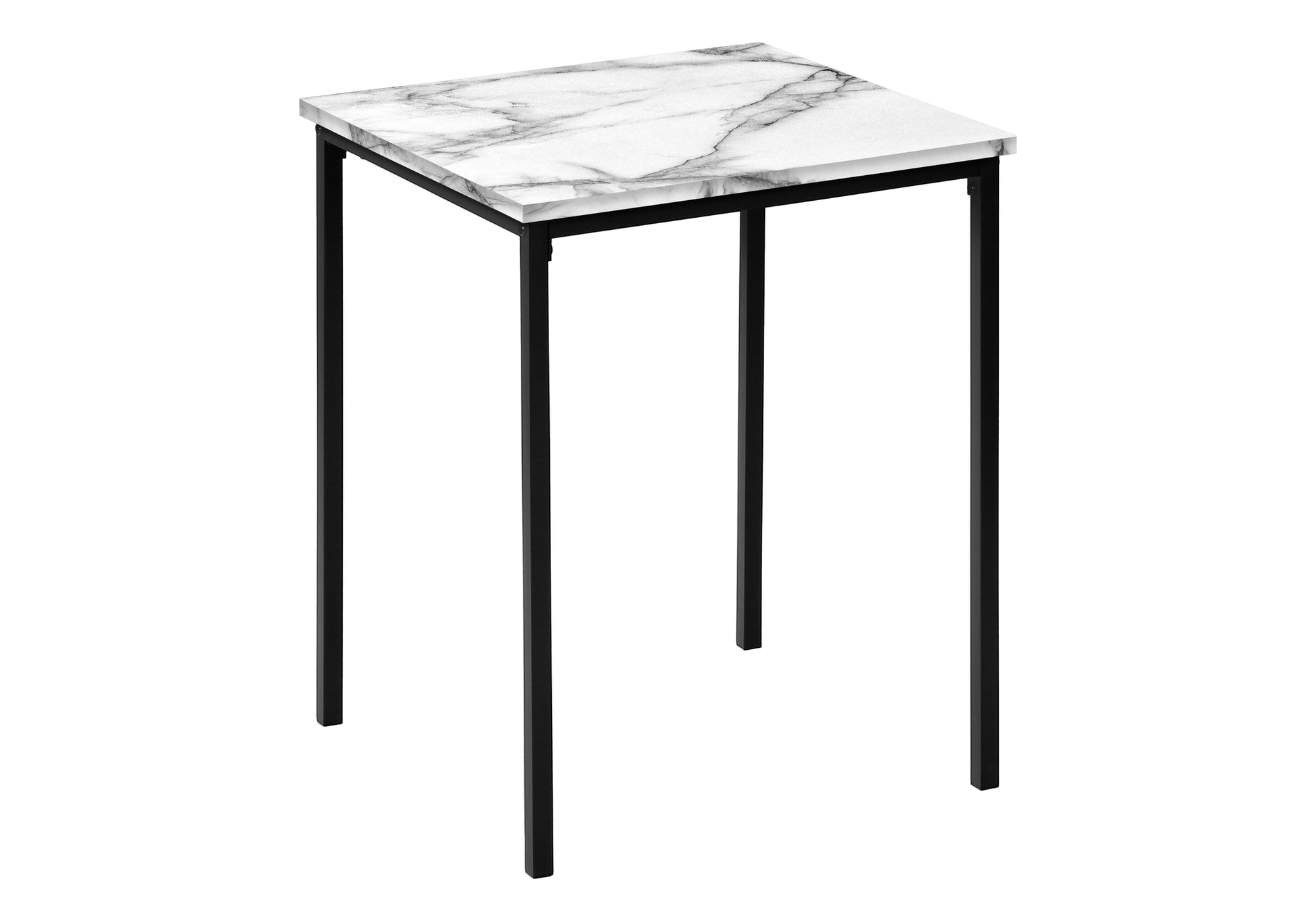 Table Set - 3pcs Set / White Marble / Black Metal-Table Set-DECOROLALA