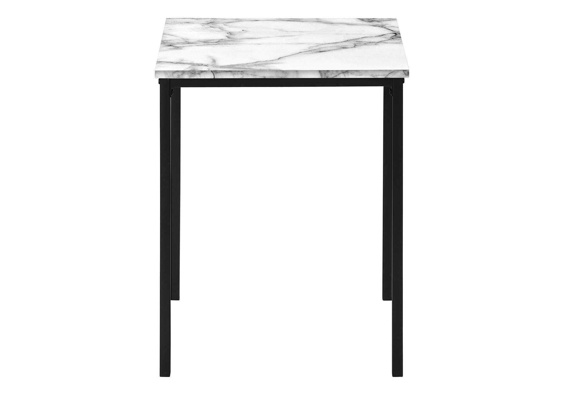 Table Set - 3pcs Set / White Marble / Black Metal-Table Set-DECOROLALA