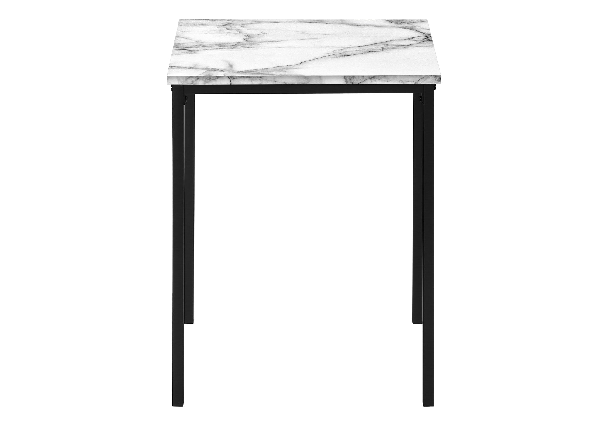 Table Set - 3pcs Set / White Marble / Black Metal-Table Set-DECOROLALA