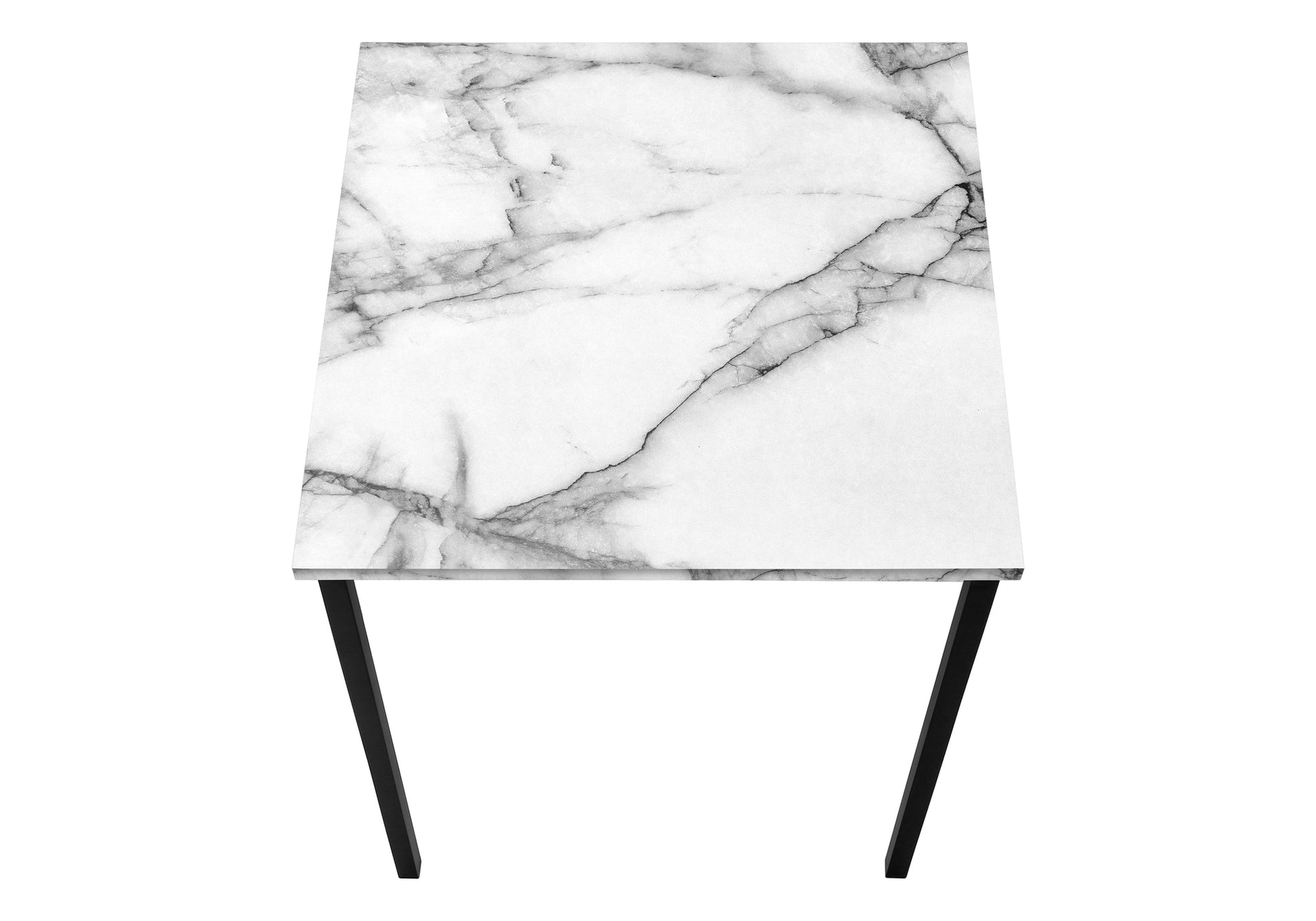 Table Set - 3pcs Set / White Marble / Black Metal-Table Set-DECOROLALA