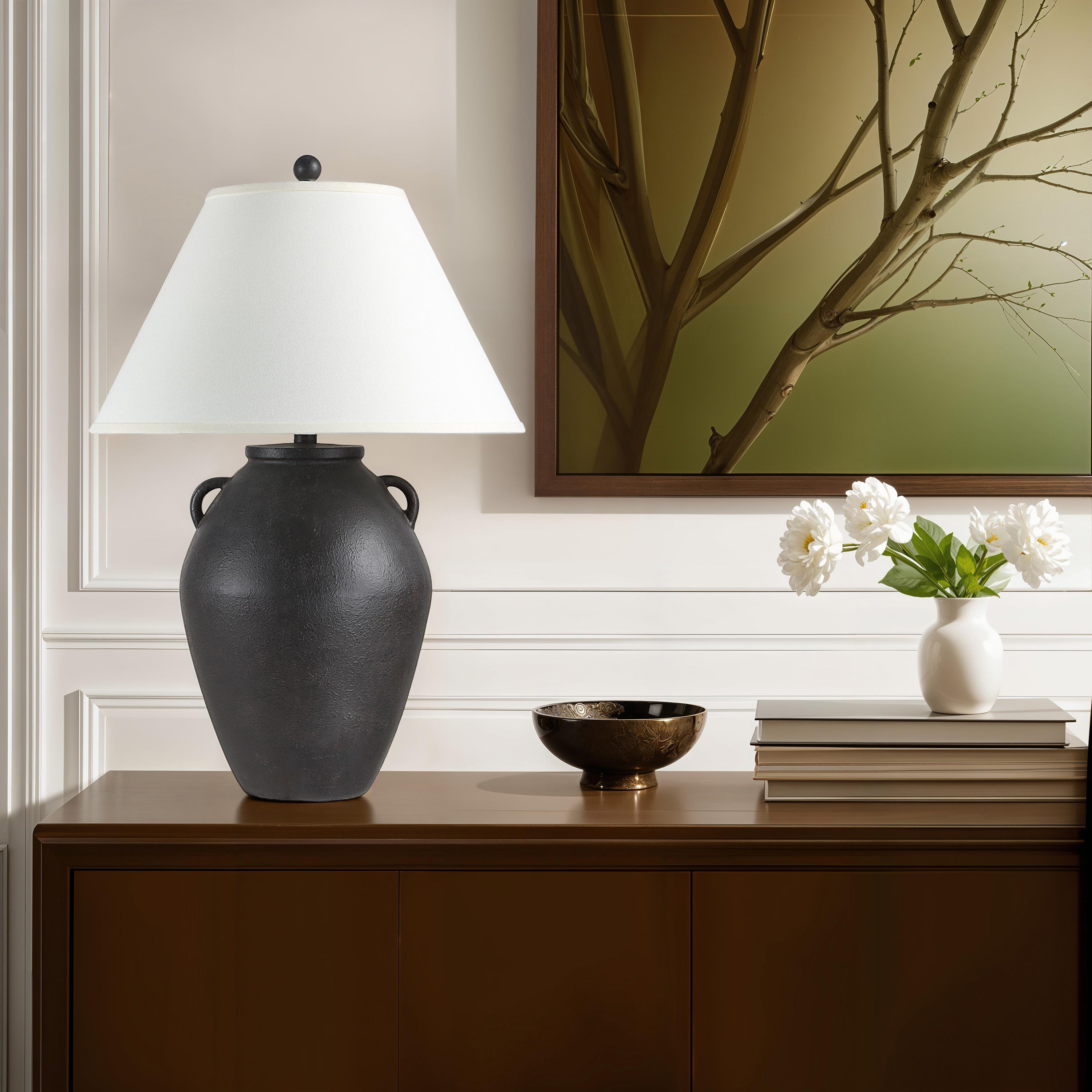 Tacta 29.25" Table Lamp, Dark Brown-Table Lamp-DECOROLALA