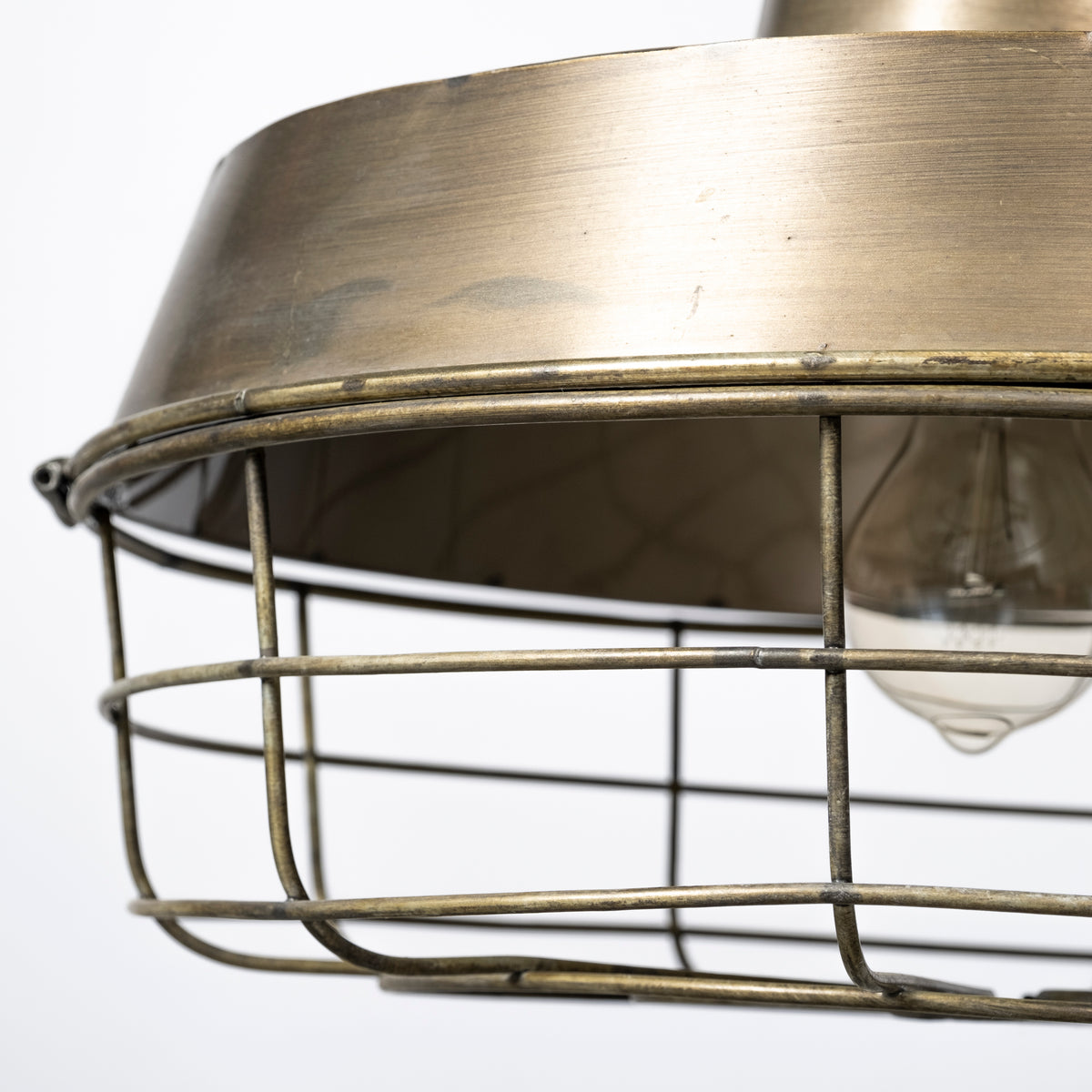 Tahla 14x 14.5 Gold Toned Metal Cage Pendant Light-Pendant Lighting-DECOROLALA