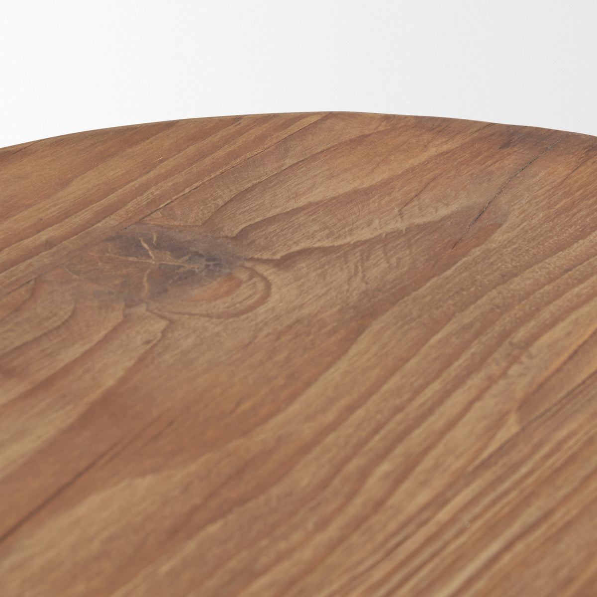 Tahlia Round Natural Brown Wood w/ Angled Legs Stool-Stools & Ottomans-DECOROLALA