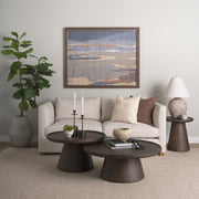 Takoda Dark Brown Wood Tapered Drum Nesting Coffee Tables-Coffee Tables-DECOROLALA