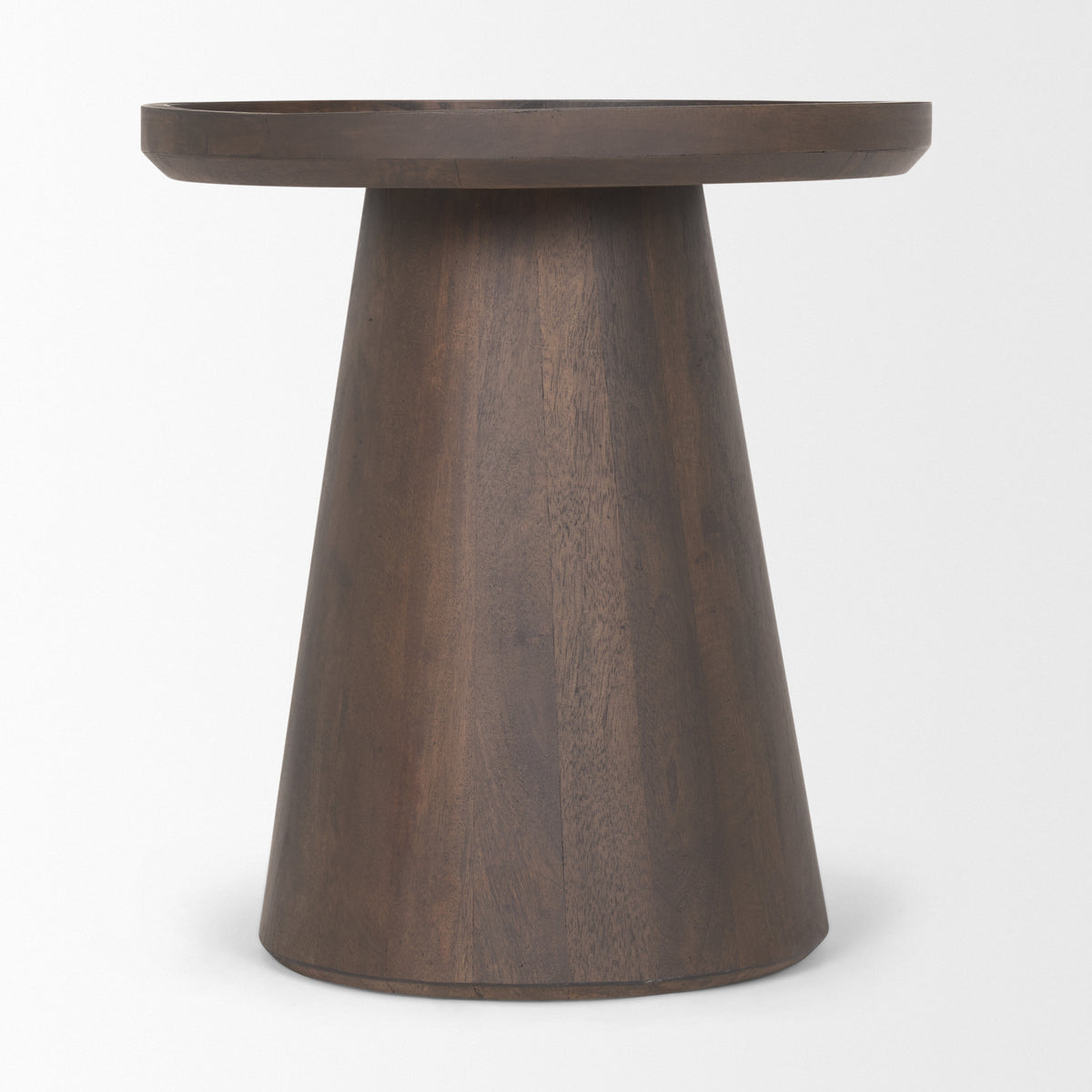 Takoda Light Brown Wood Tapered Drum Accent Table-Accent Tables-DECOROLALA