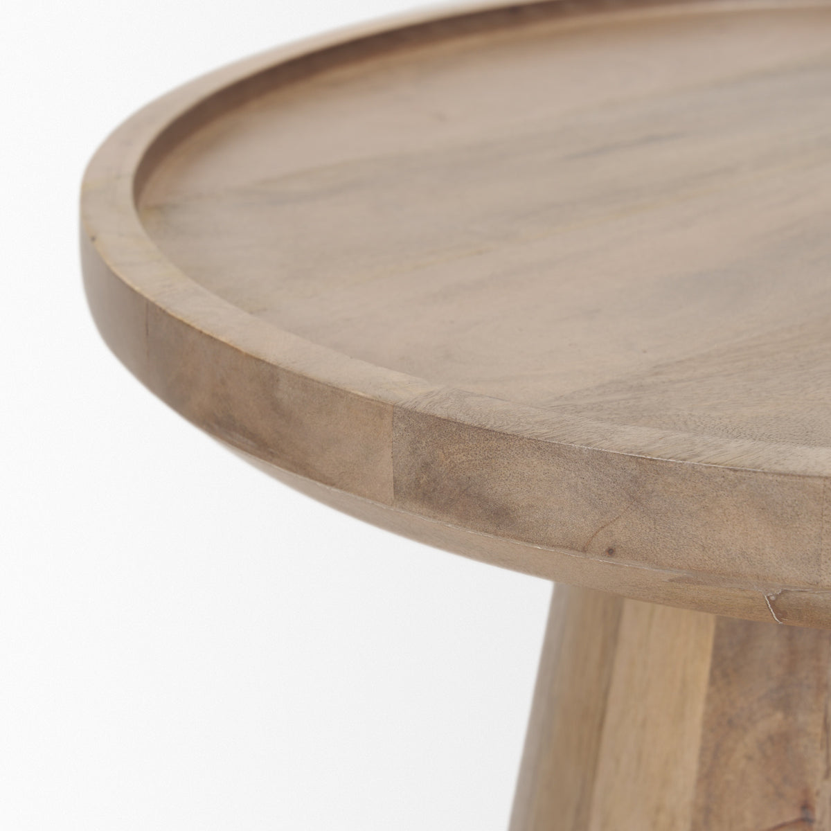 Takoda Light Brown Wood Tapered Drum Accent Table-Accent Tables-DECOROLALA