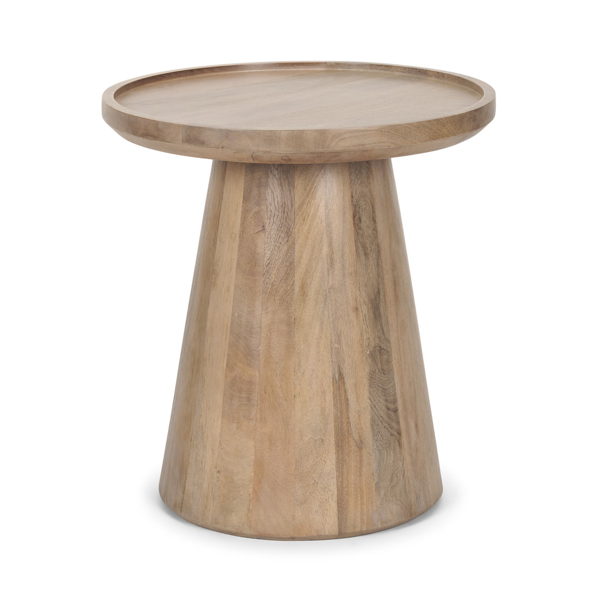 Takoda Light Brown Wood Tapered Drum Accent Table-Accent Tables-DECOROLALA